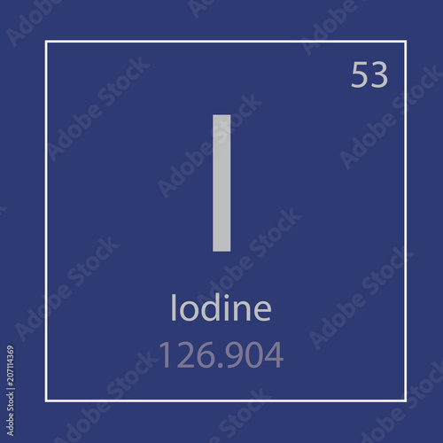 Iodine I chemical element icon- vector illustration