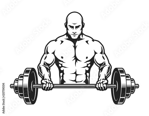 Vintage monochrome bodybuilder concept