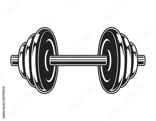 Vintage metal dumbbell icon
