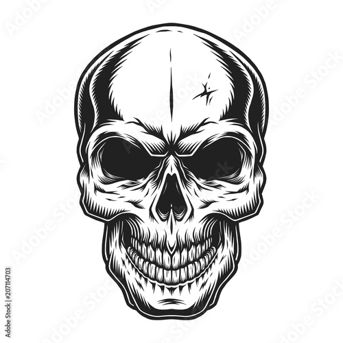 Vintage scary skull concept