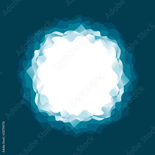 Round frame sea water waves...