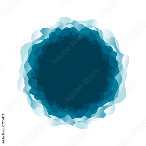 Round frame sea water waves...