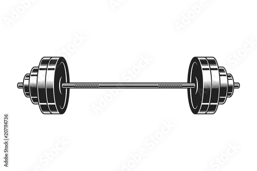 Vintage barbell for bodybuilding icon