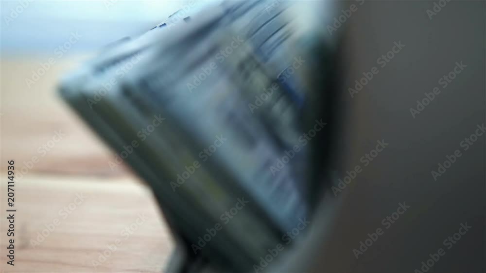 Counting Us Dollars Banknotes On Currency Counter Machine. Business Concept. Counting Us Dollars Banknotes On Currency Counter Machine. Business Concept.