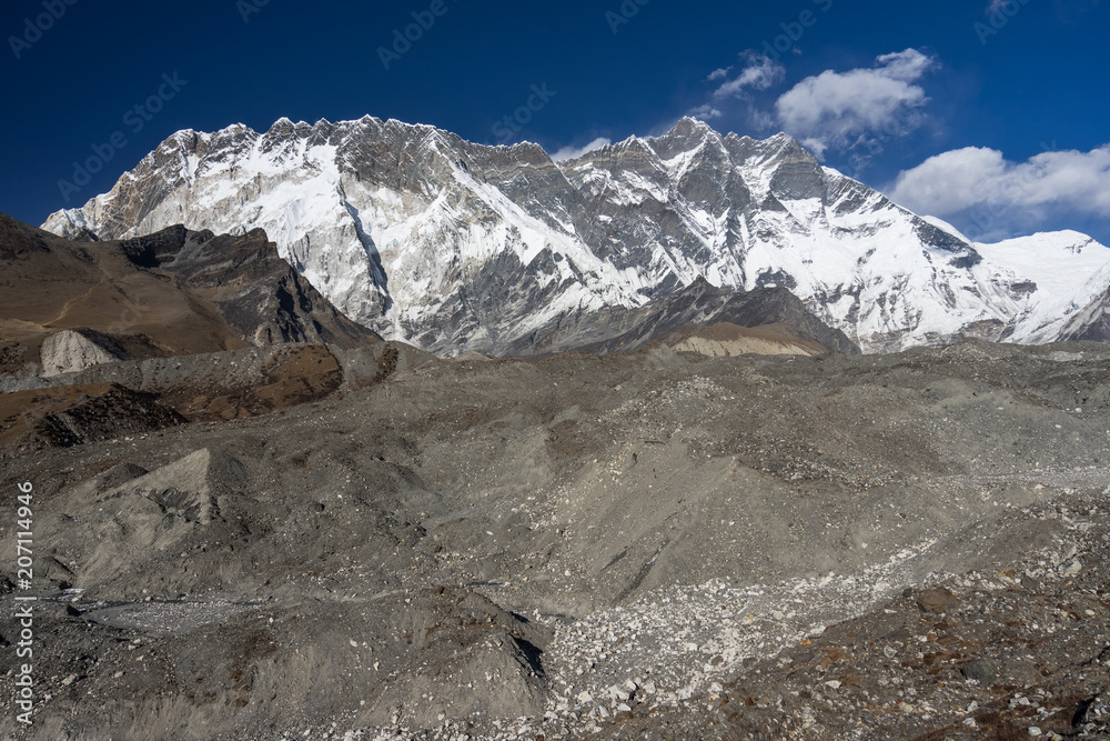 Nuptse mountain peak in Everest region, Nepal