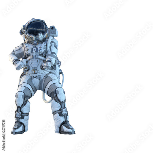 Astronaut on white. Mixed media © Sergey Nivens