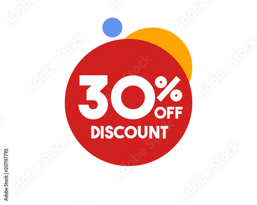 30 Discount Symbol Red Circle Design