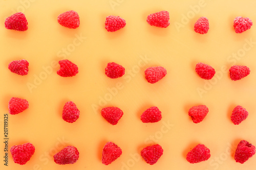 flat fresh raspberries pattern
