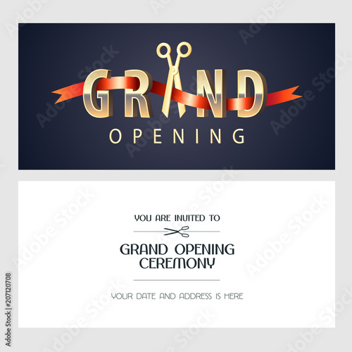Grand opening vector illustration, invitation