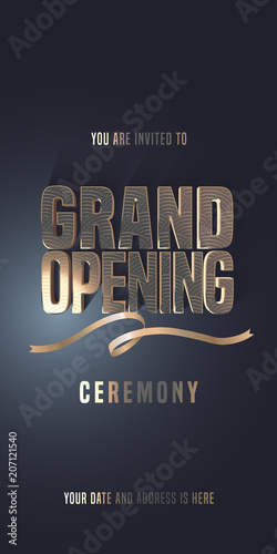 Grand opening vector illustration, invitation