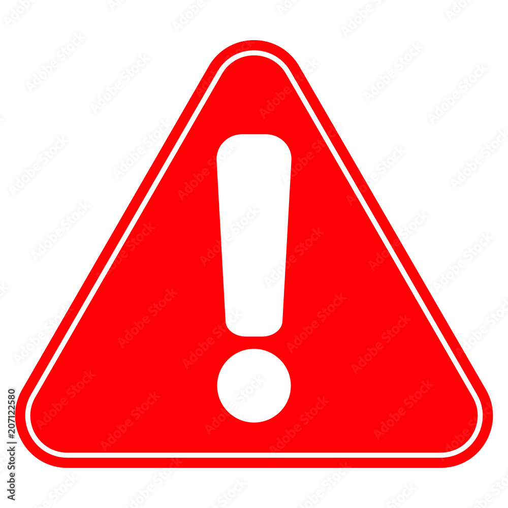 Danger icon, triangle with exclamation warning point, vector Danger icon, triangle with exclamation warning point, vector