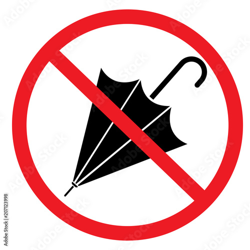 prohibited items umbrella vector sign