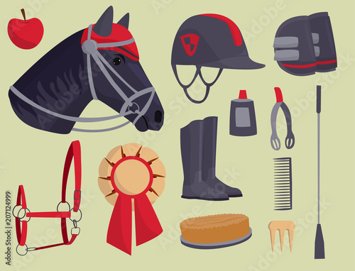 Jockey horse vector hippodrome champion animal stallion competition nature farm riding activity sport leisure illustration.