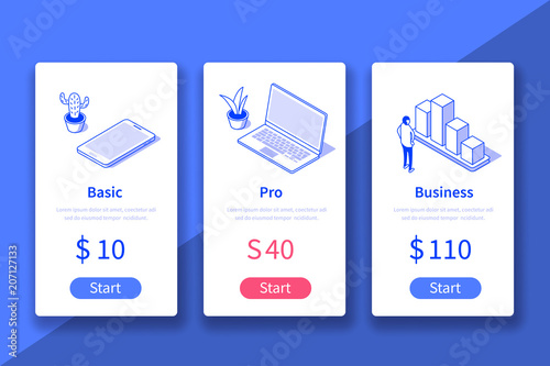 pricing table