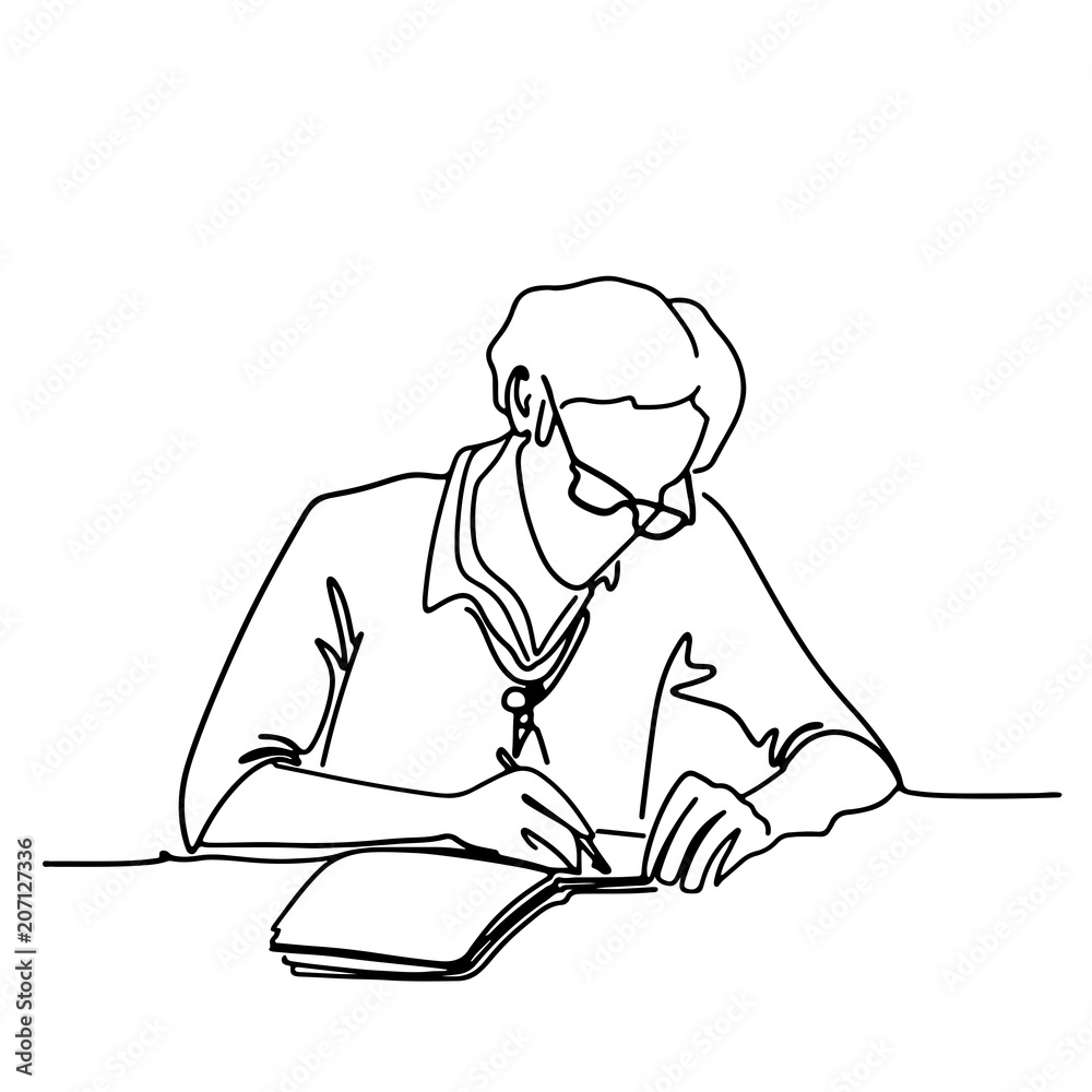 black line silhouette writer black line silhouette writer