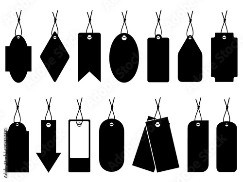 Set of different price tags isolated on white