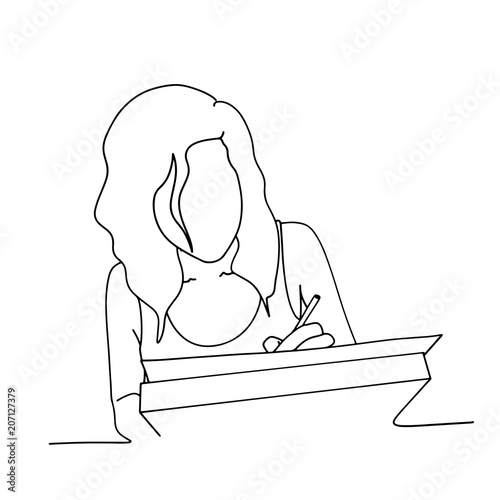 black line silhouette writer