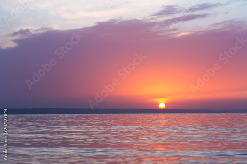 purple misty dawn   early spring river   Ukraine