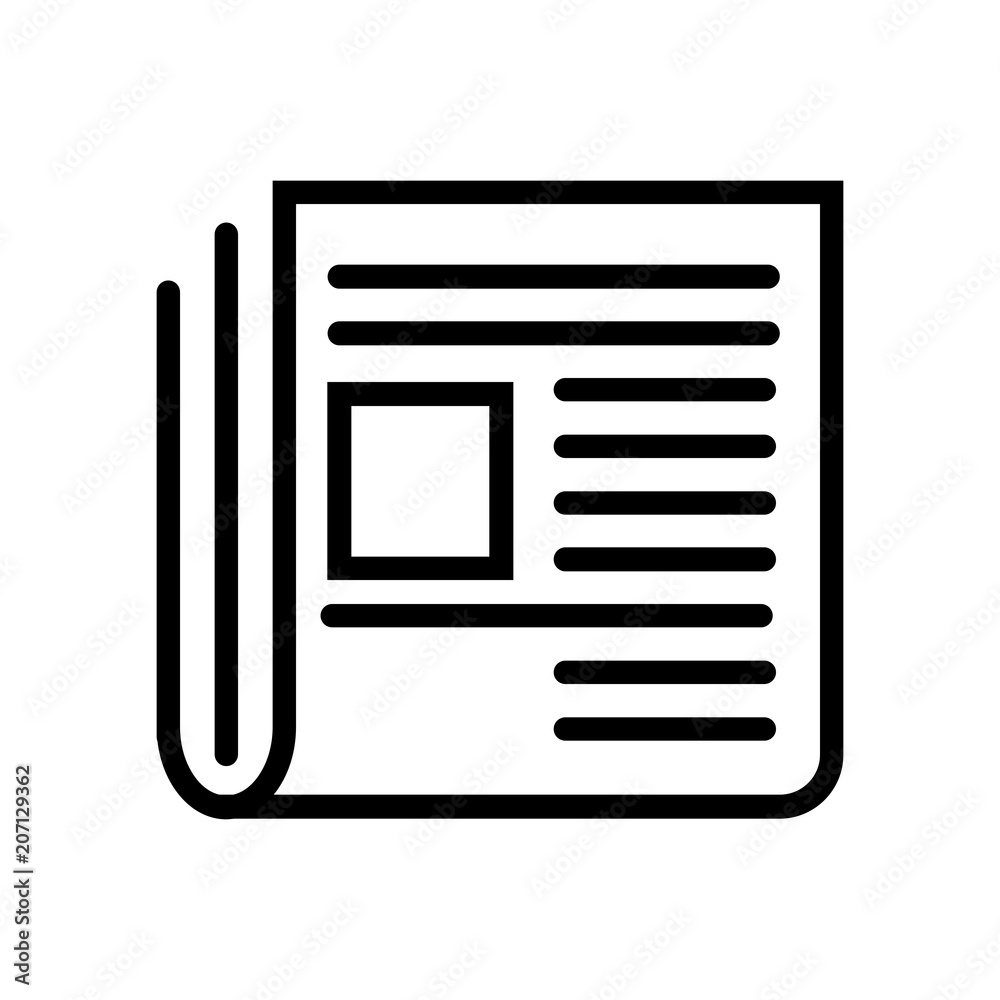 Newspaper icon on white Newspaper icon on white