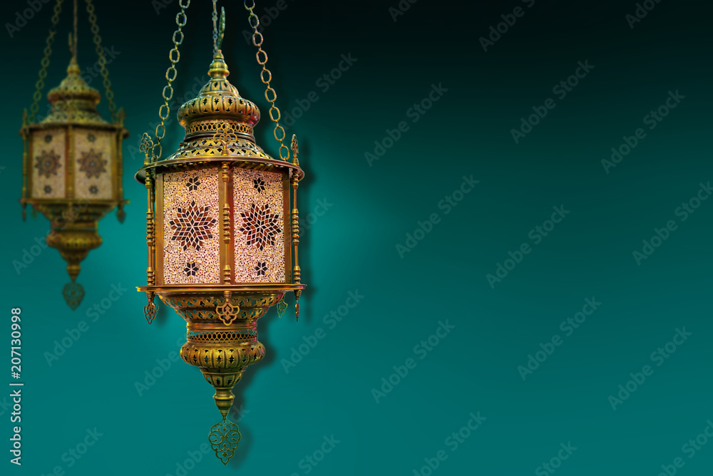 Ramadan kareem poster, celebration lamp lantern. Arabic islam culture  festival decoration religious background Traditional muslim invitation card  Stock Photo | Adobe Stock