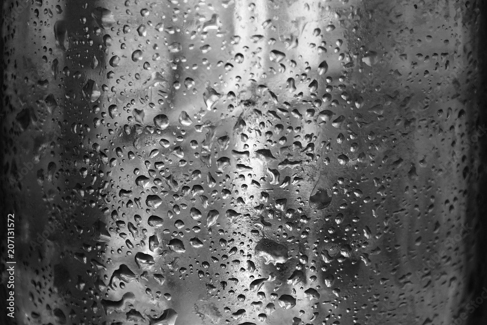 Naklejka premium water vessel water drops on glass texture background