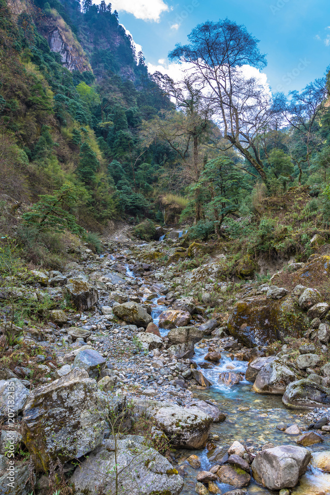 A small mountain river in Nepal. A small mountain river in Nepal.