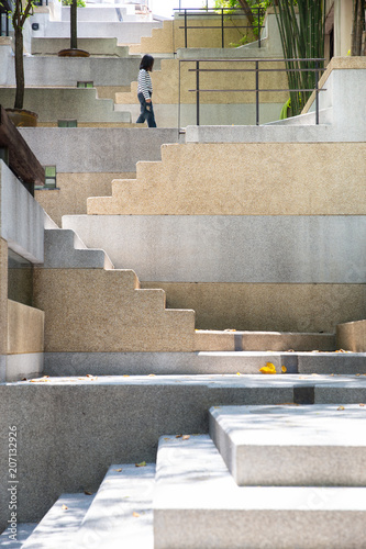 Stairs leading upward, architectural composition