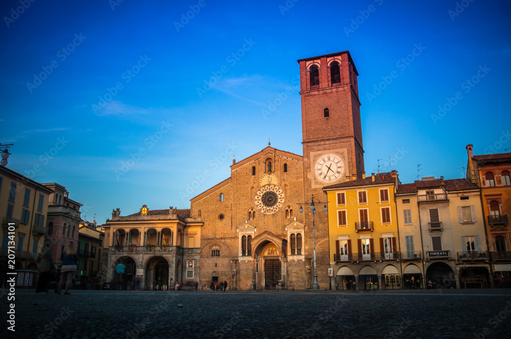 Lodi (Lombardy, Italy): the historic cathedral square (duomo square)