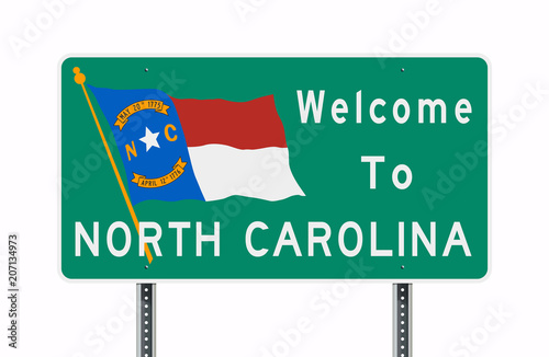 Welcome to North Carolina road sign