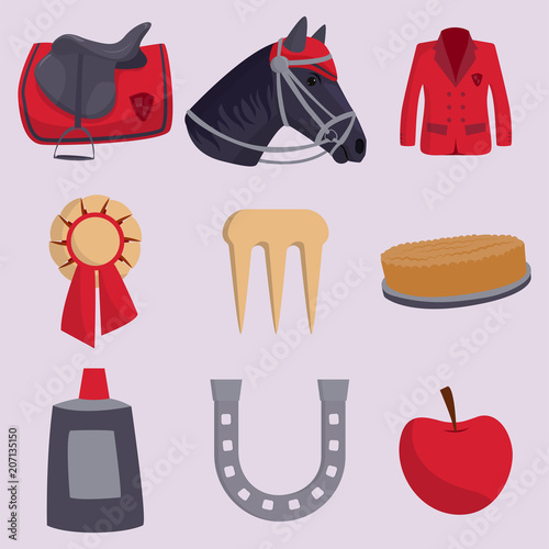 Jockey horse vector hippodrome champion animal stallion competition nature farm riding activity sport leisure illustration.