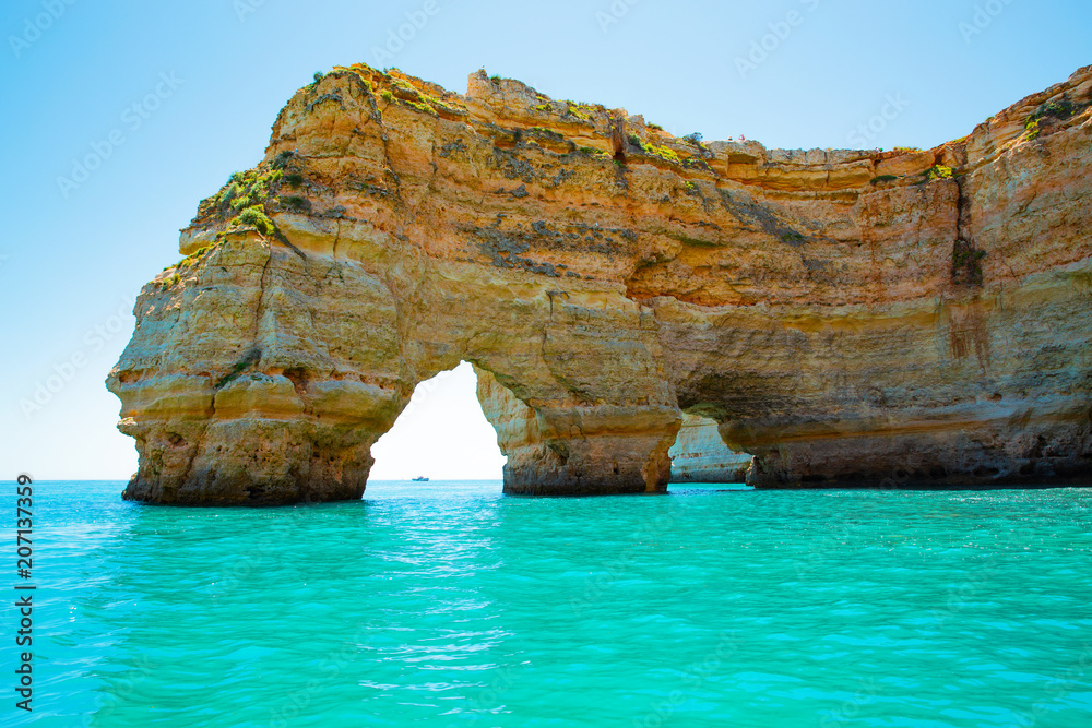Scenic Atlantic coast in Algarve, Portugal