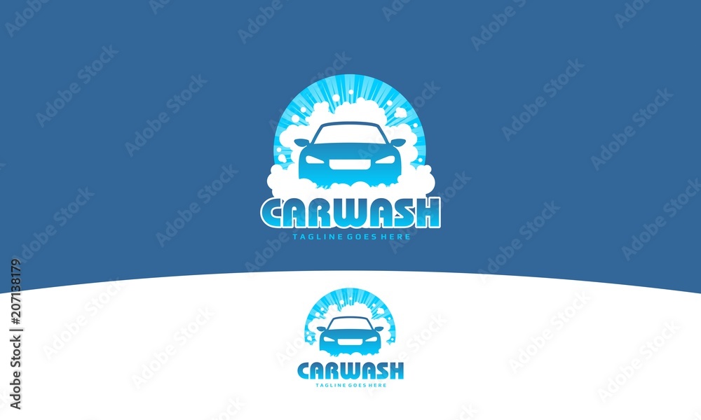 Car Wash Vector - Automotive Clean Service Logo 