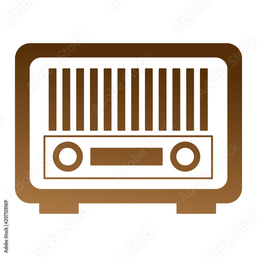 vintage antique radio on white background vector illustration