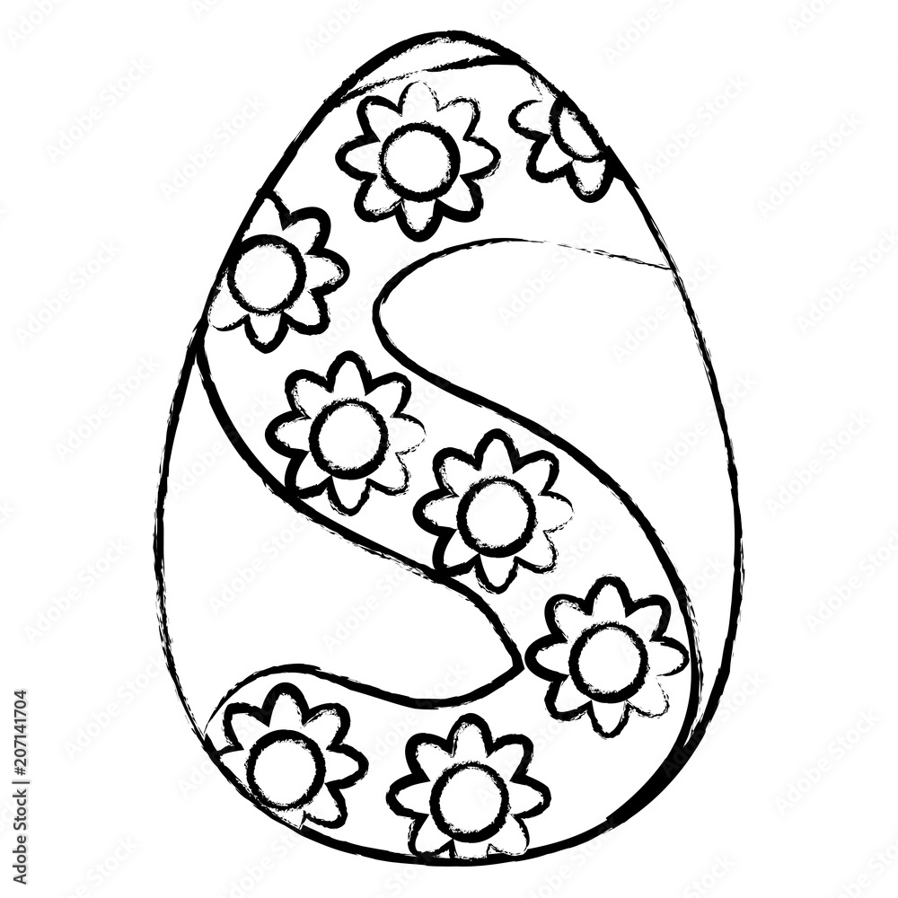 Obraz premium easter egg with floral design over white background, vector illustration