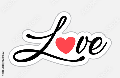 Love sticker in retro style