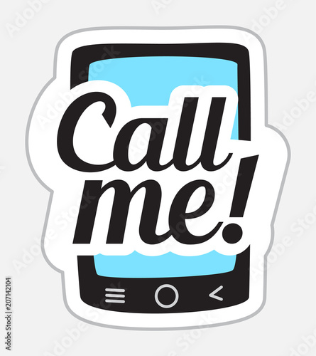 Call Me sticker in retro style