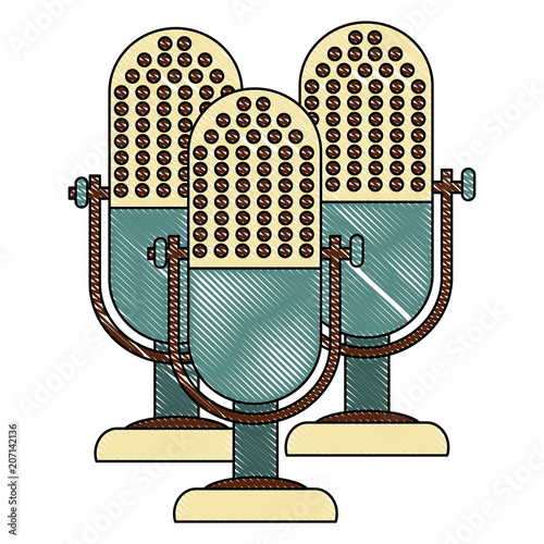 microphones music retro style vector illustration design