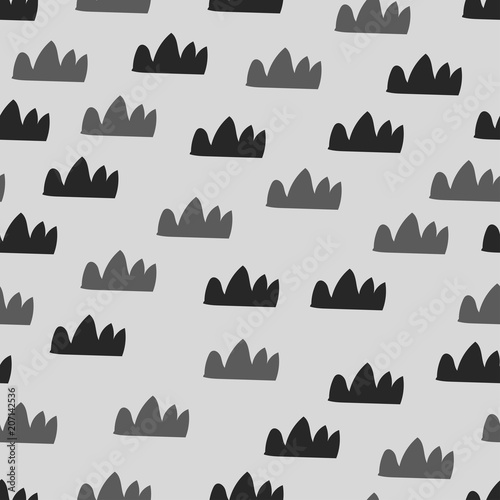 sEAMLESS PATTERN WITH CLOUD OR CROWN IN SCANDINAVIAN STYLE