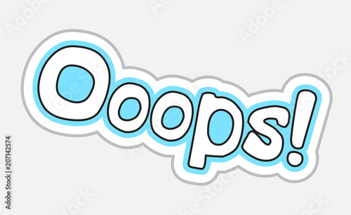 Ooops! sticker in retro style