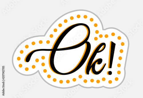 OK sticker in retro style