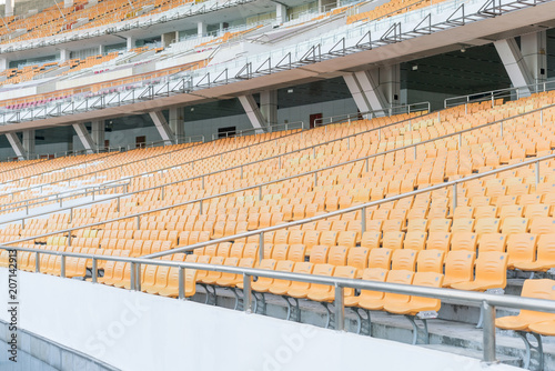 Sport stadium Plastic chairs in a row