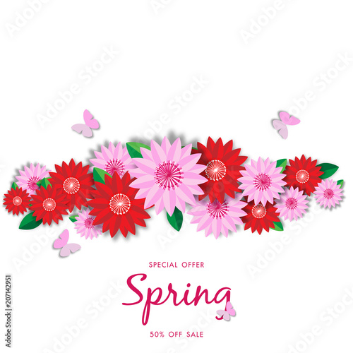 Spring sale background with beautiful flower, vector illustration template 237 © titaporn