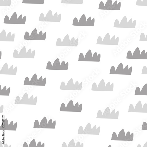 sEAMLESS PATTERN WITH CLOUD OR CROWN IN SCANDINAVIAN STYLE