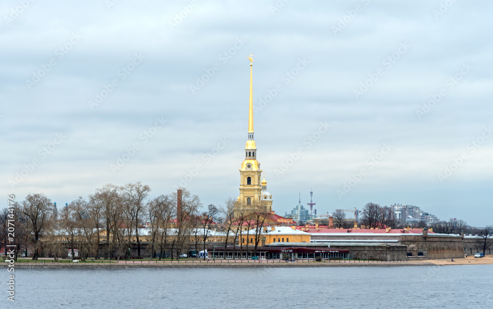 Peter and Paul Fortress in St. Petersburg, on the Hare Island.