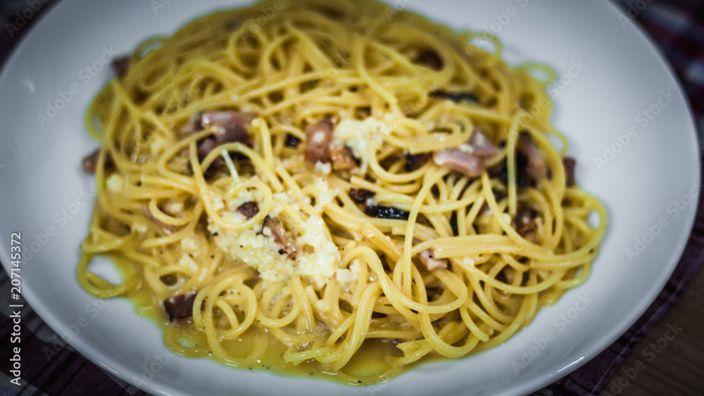 Italian spaghetti carbonara