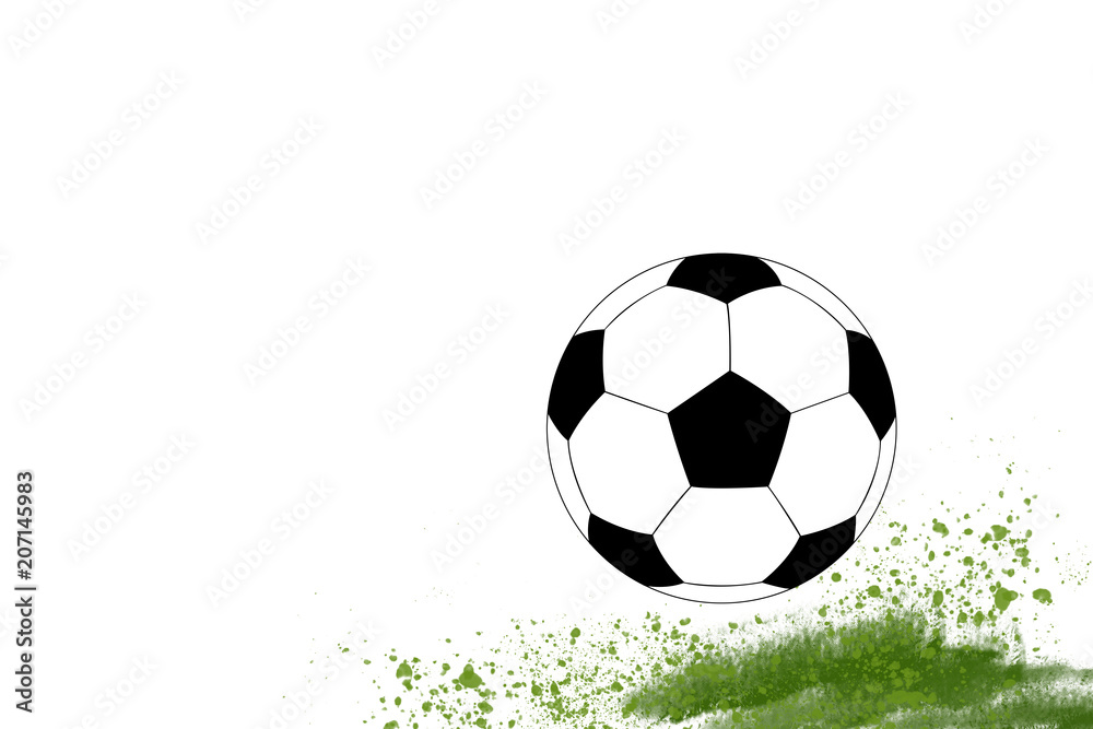 Fototapeta premium Football symbol soccer with grass illustration template