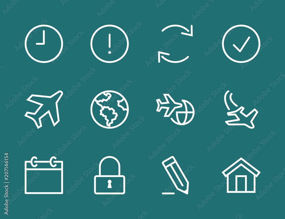 Set aircraft Line icon stock vector illustration. Editable Stroke. 100x100 Pixel Perfect Set aircraft Line icon stock vector illustration. Editable Stroke. 100x100 Pixel Perfect