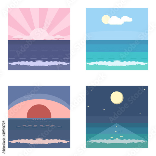 set of sea landscapes