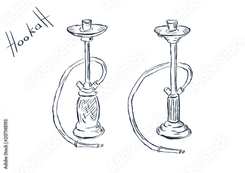 Hand drawn hookah