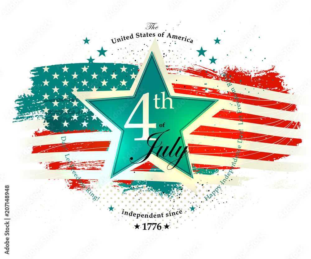 Obraz premium 4th July Independence Day card